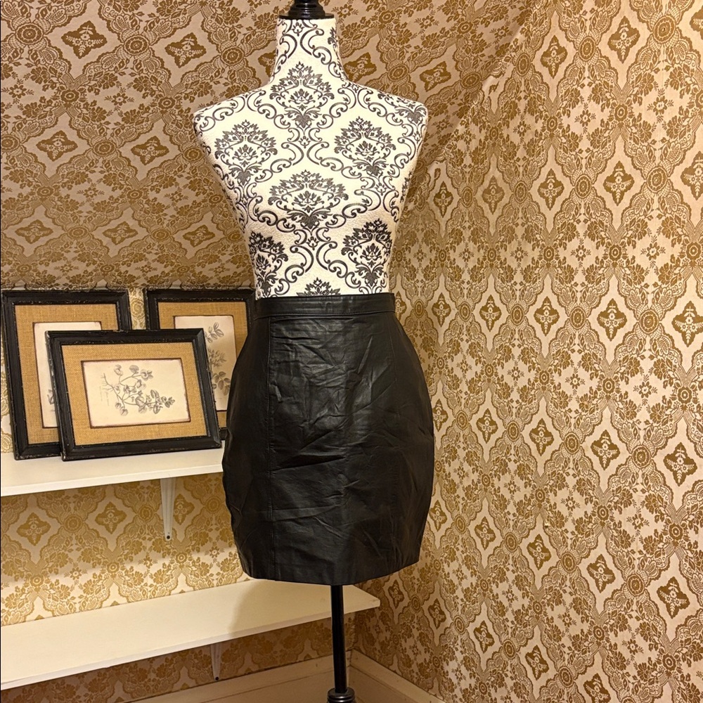 Vintage Black Leather Skirt